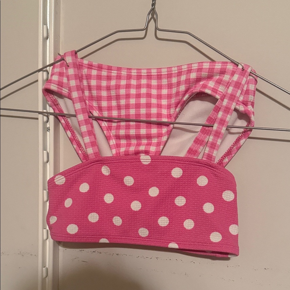 Cat & Jack Pink Gingham and Polka Dot Bikini